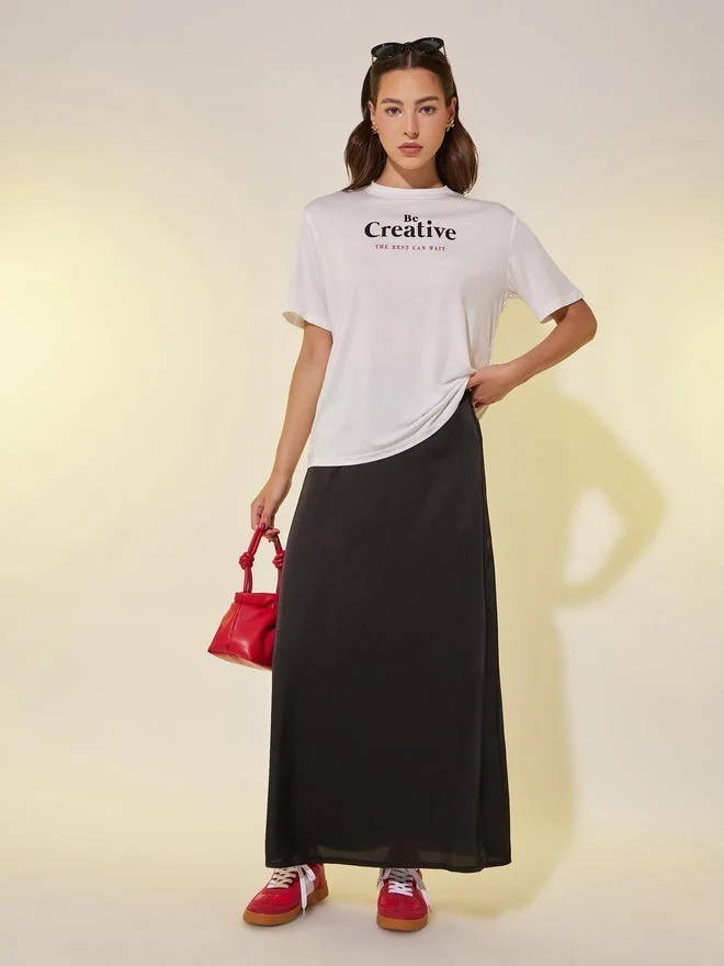 Take Two Take Two Slogan Print Round Neck T-Shirt